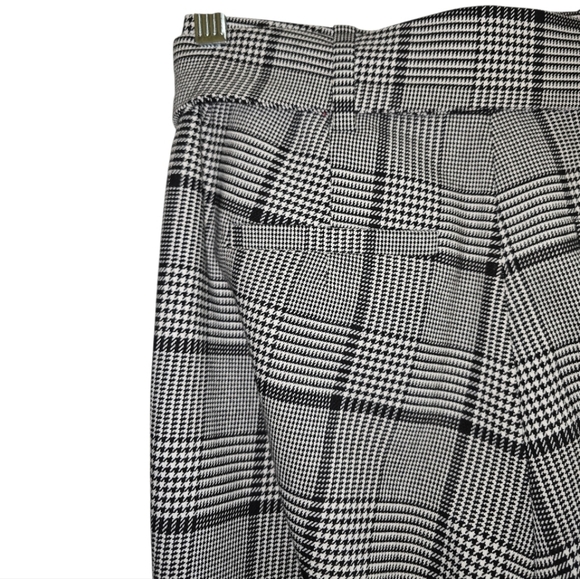 Aritzia Babaton Walker Belted Houndstooth Slim Check Trouser Pant Black White 0 - Picture 7 of 9